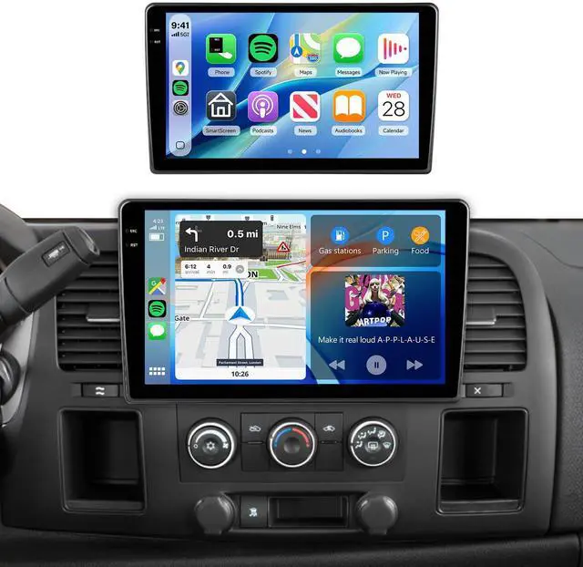 Main image of 4G+128G Car Radio Stereo for Chevy Silverado 2007-2013 Tahoe GMC Sierra Yukon,10.1" IPS Touch Screen/Android 15/Wireless CarPlay/Android Auto/DSP/GPS/WiFi/5.0Bluetooth/AHD Backup Camera