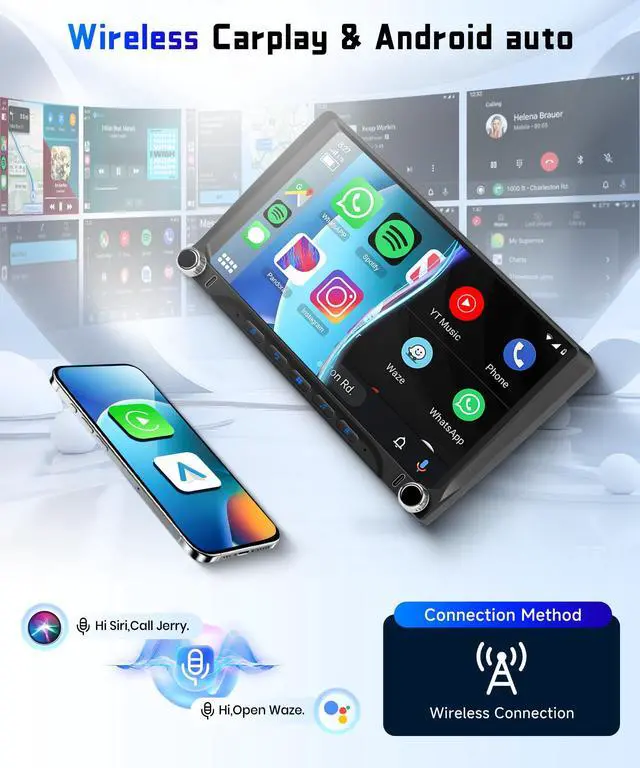 Alt view image 5 of 6 - Double Knob Keybutton 4G+128G for Honda Civic 2016-2020 Car Radio,5GhzWiFi,Android 15,9in-Cell Touchscreen Radio,Wireless Carplay/Android Auto,Type C/USB,GPS,SWC,5.0Bluetooth/AHD Backup Camera
