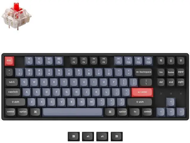 Main image of K8 Pro QMK/VIA Wireless Mechanical Keyboard, Hot-Swappable Aluminum Frame TKL Custom Programmable Keyboard with RGB Backlit, Gateron G Pro Red Switch