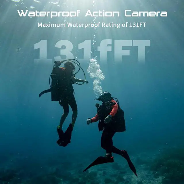 Alt view image 5 of 6 - M90 Action Camera with 64GB Card Action Cam 4K60FPS 64MP WiFi EIS Image Stabilization with Touchscreen Underwater Camera 40m Waterproof 8X Zoom 2.4G Remote Control 2x1350mAh