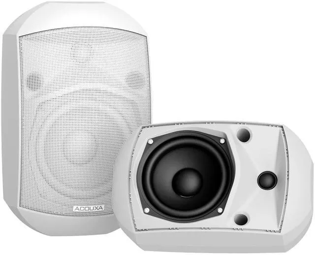Main image of 5.25 Inch Wall Mount Bluetooth 6.0 Outdoor Speaker,IP66 Waterproof Indoor/Outdoor Sound System,2-Way Woofer & Tweeter,600W Peak Wired Speakers for Pool,Patio,Garage,Home Theater(Pair,White)