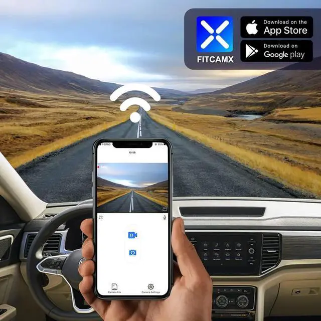 Alt view image 5 of 6 - 4K Dash Cam Suitable for Volkswagen Atlas 2018-2026 (Model B, Wide Body Design) & Cross Sport 2020-2026, OEM Look, UHD 2160P Video, WiFi & APP, Loop Recording, Parking Sensor, Plug&Play, 64GB