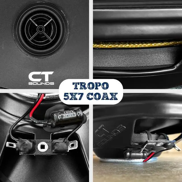 Alt view image 6 of 6 - Tropo 5x7 120 Watt Shallow-Mount Coaxial Car Speakers - Pair