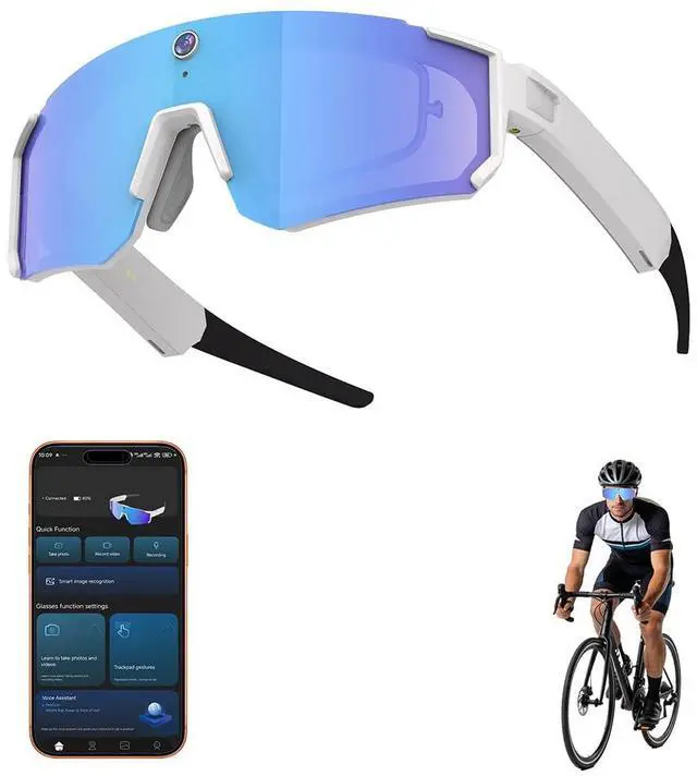 Main image of 2026 AI Smart Glasses with Camera 4K, 8MP HD Video Recording Sunglasses with Camera, Polarized Sports Sunglasses with EIS Stabilization, Dual Mic Noise Canceling, IP54, ChatGPT Enabled