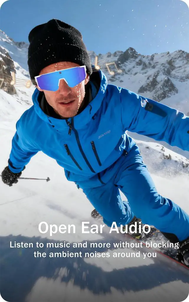 Alt view image 4 of 6 - 2026 AI Smart Glasses with Camera 4K, 8MP HD Video Recording Sunglasses with Camera, Polarized Sports Sunglasses with EIS Stabilization, Dual Mic Noise Canceling, IP54, ChatGPT Enabled