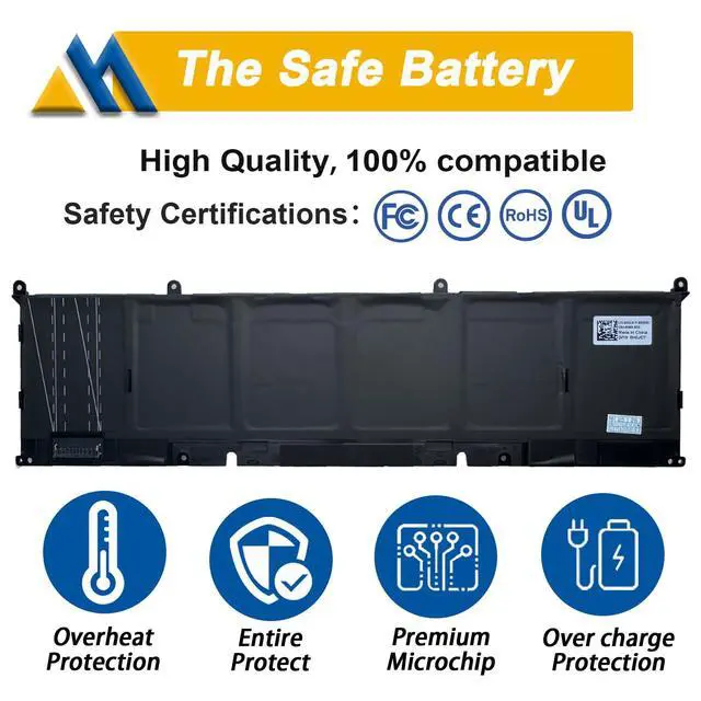 Alt view image 3 of 6 - P0FWH Laptop Battery Replacement for Dell Inspiron 16 Plus 7640 Inspiron 16 7640 2-in-1 Type P133F P132F Alienware m16 R2 Series POFWH TN70C 0M9DG0 0HGJCY 11.7V 90Wh 7692mAh