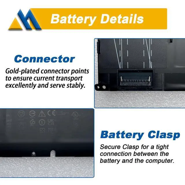 Alt view image 4 of 6 - P0FWH Laptop Battery Replacement for Dell Inspiron 16 Plus 7640 Inspiron 16 7640 2-in-1 Type P133F P132F Alienware m16 R2 Series POFWH TN70C 0M9DG0 0HGJCY 11.7V 90Wh 7692mAh