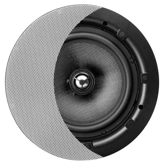 Alt view image 3 of 6 - 8" in Ceiling Speaker Pair 150W, Trimless Magnetic Grille, Pivoting Tweeter, Paintable Grille ACE840