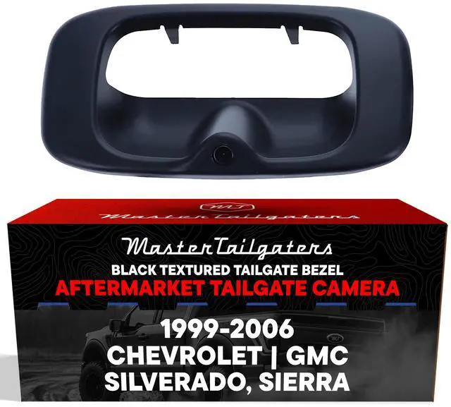 Main image of Black Tailgate Bezel with Backup Camera Replacement for Chevrolet Silverado/GMC Sierra (1999-2006) | IP68 Waterproof | Parking Grid Lines Available | Easy to Install