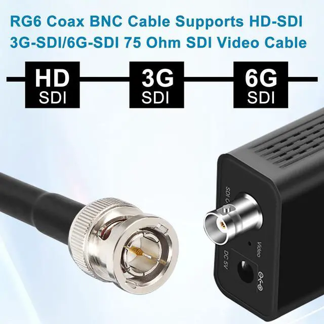 Alt view image 4 of 5 - SDI Cable 100 FT, HD-SDI / 3G-SDI / 6G-SDI BNC to BNC Digital Video Cable, High-Speed Signal Transmission, Low Signal Loss for Broadcast, Studio, Surveillance & HD Video Systems