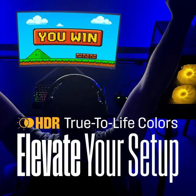 Alt view image 4 of 6 - 27 Inch Curved Gaming Monitor, 200Hz, 1ms, FHD 1080P, 3000:1 Contrast Ratio, 118% sRGB, 1500R, AMD FreeSync, Eyecare, for PC Games with Built-in Speakers, DisplayPort, HDMIx2-White