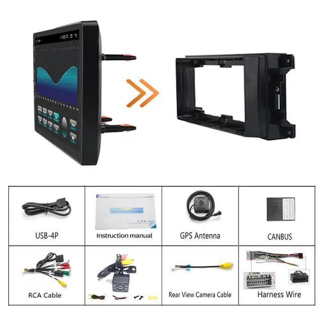 Alt view image 6 of 6 - QLED 8 Core Radio for Dodge RAM 1500/2500/3500 2006 2007 2008 Upgrade Touch Screen Stereo Carplay Android Auto Ready Free Camera