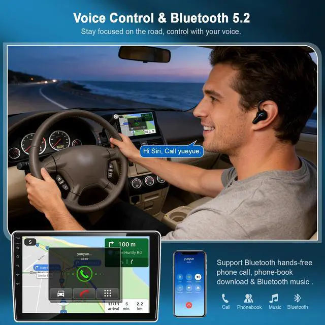 Alt view image 5 of 6 - Car Radio Stereo for Honda CRV 2002 2003 2004 2005 2006, Support Wireless Carplay/Android Auto/Mirrorlink, 9 Inch QLED Touchscreen with Bluetooth,FM Radio