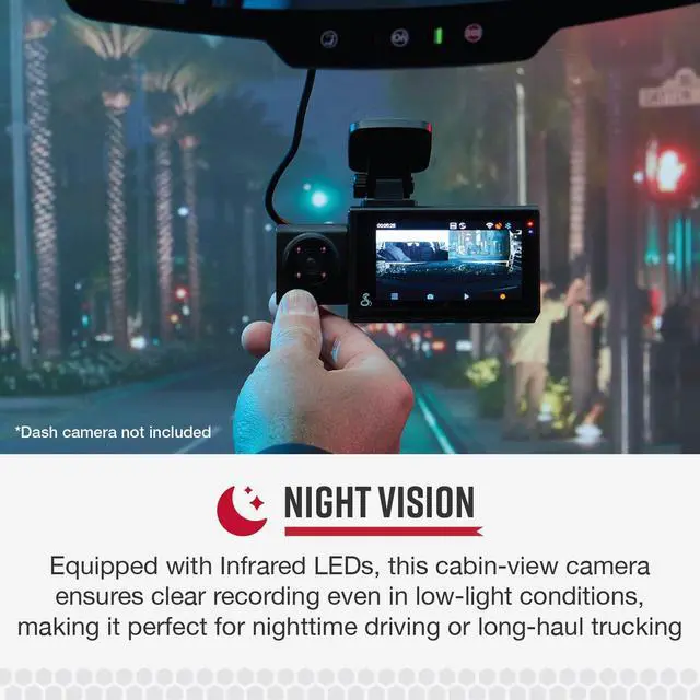 Alt view image 6 of 6 - Cabin-View Camera for SC Series Dash Cams, Full HD Video in-Vehicle Monitoring with Night Vision