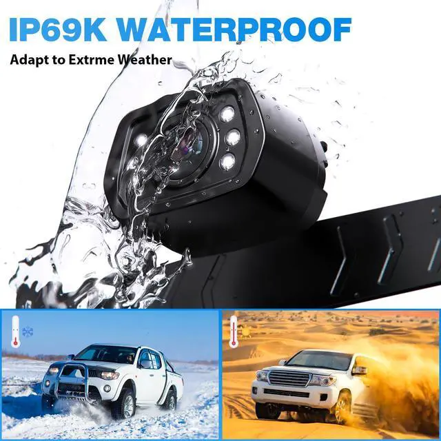 Alt view image 6 of 6 - Wired Backup Camera Kit with 7" Monitor, HD 1080P Display for Car Truck/Pickup/SUV/Van/RV, Night Vision Rear View Camera IP69 Waterproof-B7