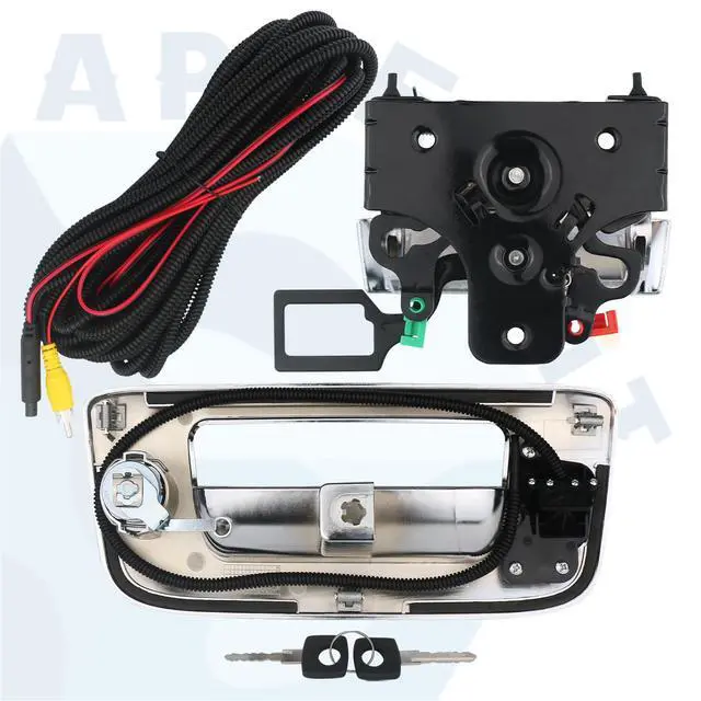 Alt view image 2 of 4 - Backup Camera with Tailgate Handle & Bezel Trim & Lock Cylinder Chrome Compatible with 2007-2014 Chevrolet Chevy Silverado, GMC Sierra Truck 1500 2500 3500 Tailgate Parts