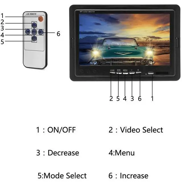 Alt view image 3 of 6 - 7" Backup Camera with Monitor Kit, Waterproof 18 IR LED Night Vision Reverse Camera + Rear View Monitor Vehicle Parking System for RV Bus Trailer Truck (65ft 4-Pin Aviation Video Cable)