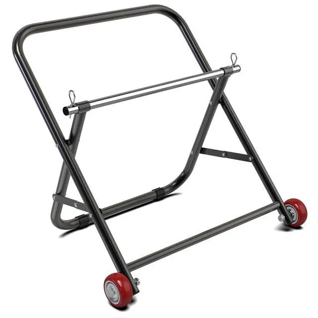 Main image of Portable Cable Caddy, Heavy Duty Wire Spool Rack with Wheels - Portable Dispenser with 15mm Rod, Holds 20" Spools, 100 lbs Capacity, Black