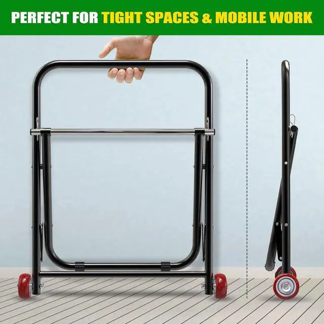 Alt view image 4 of 6 - Portable Cable Caddy, Heavy Duty Wire Spool Rack with Wheels - Portable Dispenser with 15mm Rod, Holds 20" Spools, 100 lbs Capacity, Black