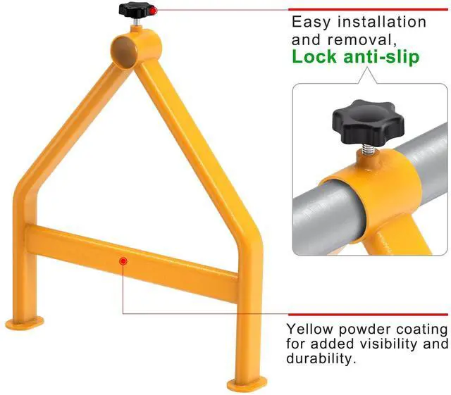 Alt view image 5 of 6 - Wire Spool Rack, Portable Cable Caddy, Steel Fully welded Wire Rack Dispenser for up to 28" Diameter Spools, 220 lbs Capacity, Yellow