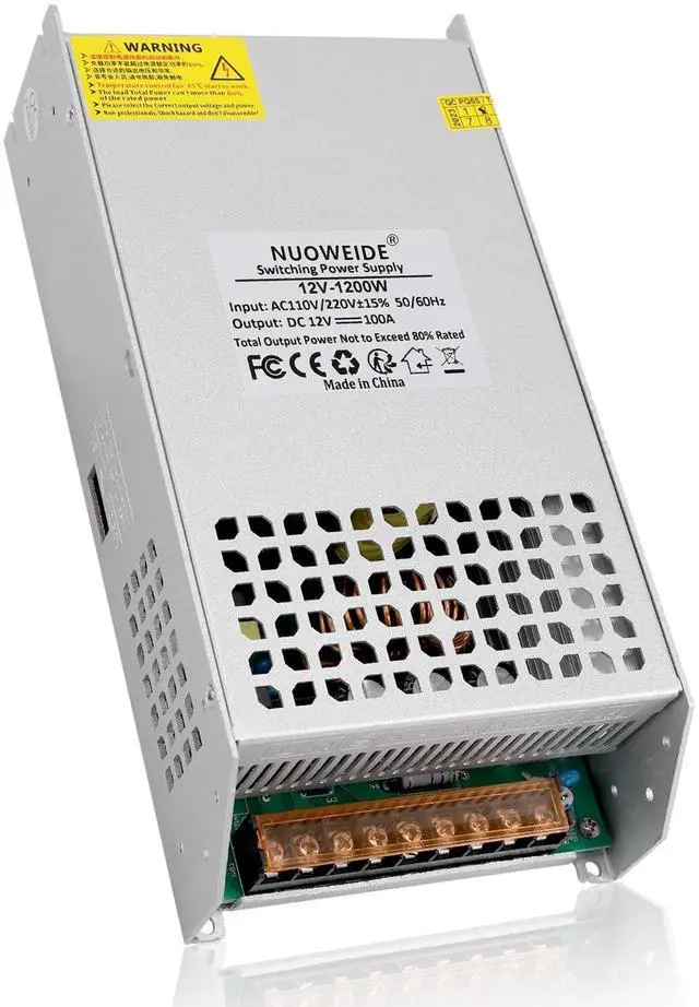 Main image of DC 12V 100A 1200W Power Supply 110V AC to DC 12V Converter 100A 1200W Switching Power Supply for LED Strip Motor Pump CCTV Camera System Car Stereo 3D Printer