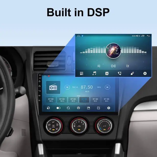 Alt view image 6 of 6 - Car Radio Stereo 8Core 64GB for Subaru Forester WRX Impreza 2013 2014 2015, 9 Inch Touchscreen with Wireless CarPlay Andriod Auto 5G WiFi
