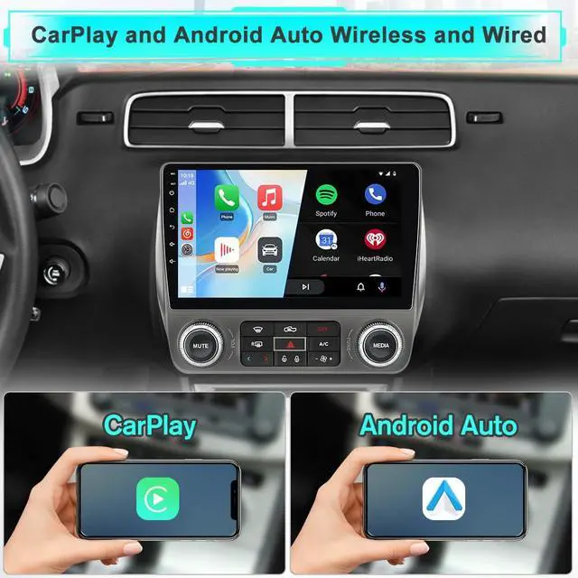 Alt view image 3 of 6 - Car Radio for Chevrolet Camaro 2010-2015 Android 15 with 9 inch Touchscreen 2GB+64GB Carplay, Android Auto, Online Navigation, SWC, WiFi, Bluetooth, FM/AM/Radio,DSP