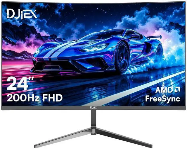 Main image of 24 Inch Curved 200hz Gaming Monitor, FHD 1080p Computer Monitor with 3000R, 4000:1 Contrast, 1ms Response Time, 98% sRGB, AMD FreeSync, Eye Care, HDMI 2.0 & DP 1.4, VESA Mount, for Game & Office