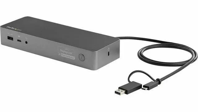 Main image of Universal Laptop Docking Station, Hybrid USB-C/USB-A Dock, Dual 4K DP/HDMI, 100W PD, Mac/Windows/Chrome OS, NIC