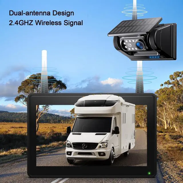 Alt view image 6 of 6 - 2 Magnetic Solar Wireless Backup Camera 7" IPS Touchscreen Monitor 1 Min DIY Install Portable Scratch-Proof No Drilling HD 1080P DVR Rechargeable Night Vision for Car RV Truck Camper - DCM702