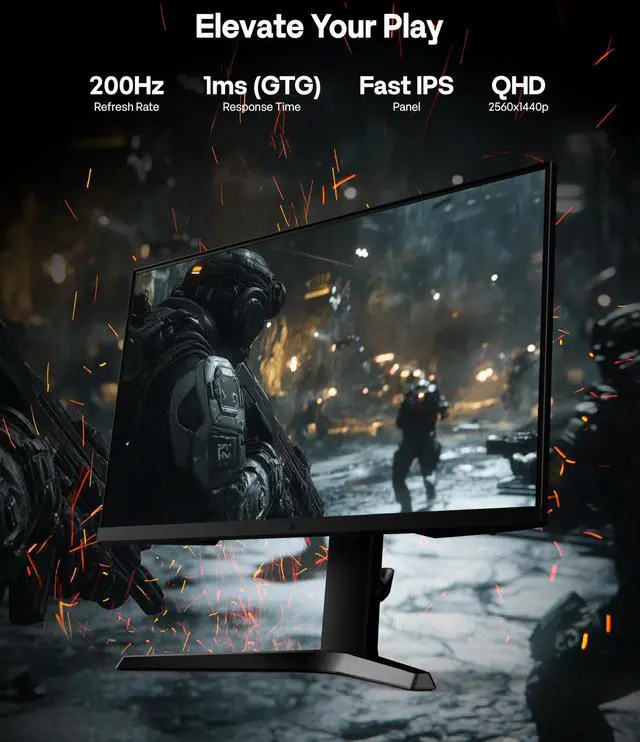 Alt view image 2 of 6 - PX277 Prime Neo V2 27 inch 200Hz Refresh Rate QHD 1440p Resolution Fast IPS Panel 1ms GTG Response Time Gaming Monitor with Adaptive Sync and Fully Adjustable Stand