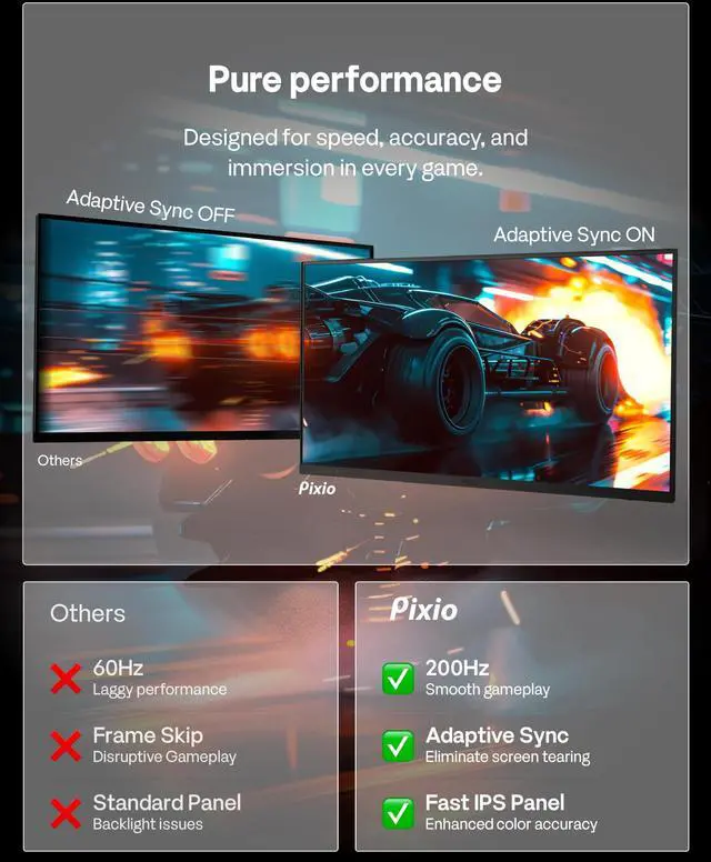 Alt view image 3 of 6 - PX277 Prime Neo V2 27 inch 200Hz Refresh Rate QHD 1440p Resolution Fast IPS Panel 1ms GTG Response Time Gaming Monitor with Adaptive Sync and Fully Adjustable Stand