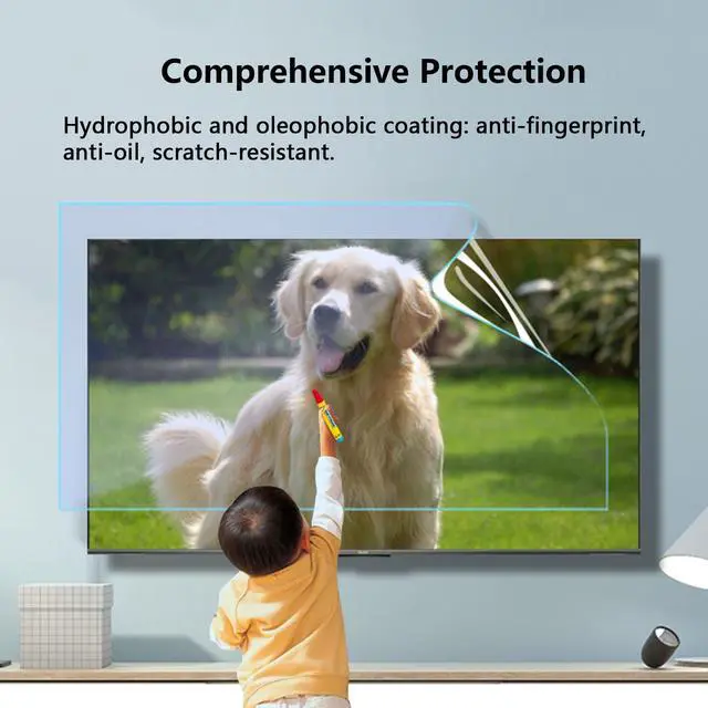 Alt view image 4 of 6 - 55-Inch Anti Glare Screen Protector for Tv, Anti Blue Light Tv Screen Protector, Matte Finish for Reduce Reflections, Relieve Eye Strain and Sleep Better (1211 * 682)