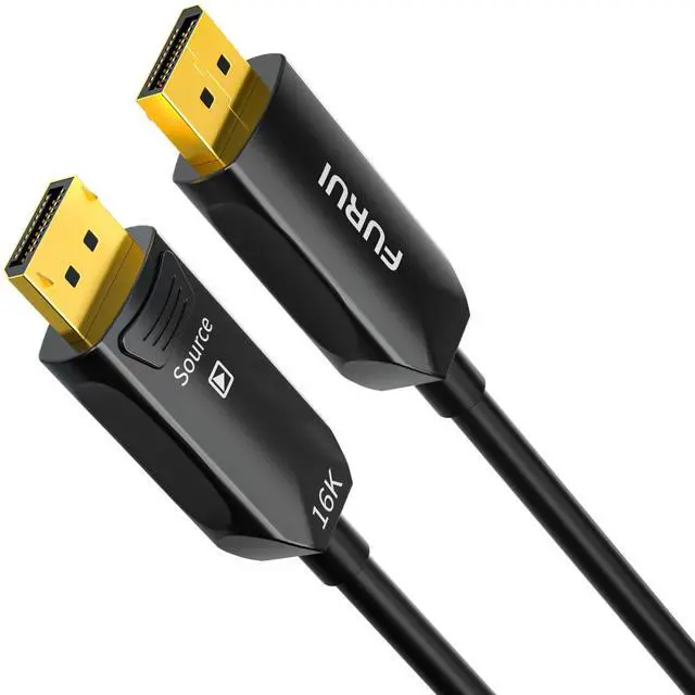 Main image of Fiber Optic DisplayPort Cable 2.1 100ft, 16K Fiber DisplayPort 2.0 Cable Supports 54Gbps, 16K@60Hz, 8K@120Hz, 4K@240Hz 165Hz 144Hz, 2K@360Hz, DSC 1.2a Display Port 2.1 Cord for Gaming Monitor