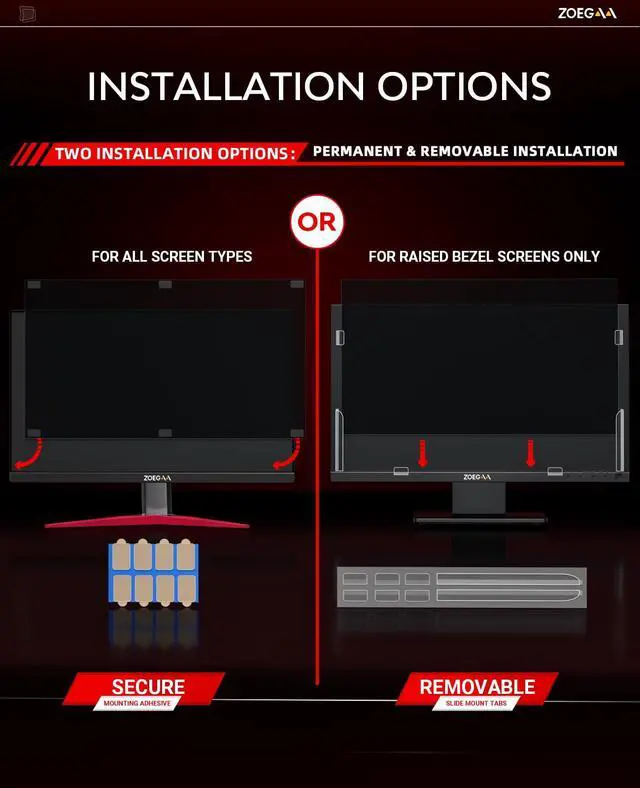 Alt view image 6 of 6 - 32 Inch Computer Privacy Screen for 16:9 Aspect Ratio Widescreen Monitor, Blue Light Eye Protection Anti Glare Computer Monitor Privacy Filter, Removable Anti-Scratch 32 inch Protector Film