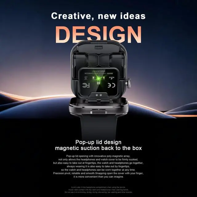 Alt view image 5 of 6 - Smart Watch with Earbuds,2.02" HD Screen Fitness Watch,Answer/Make Calls,2 in 1 Smartwatch with TWS Earphones,Waterproof Sports Fitness Tracker Compatible for Android & iPhone
