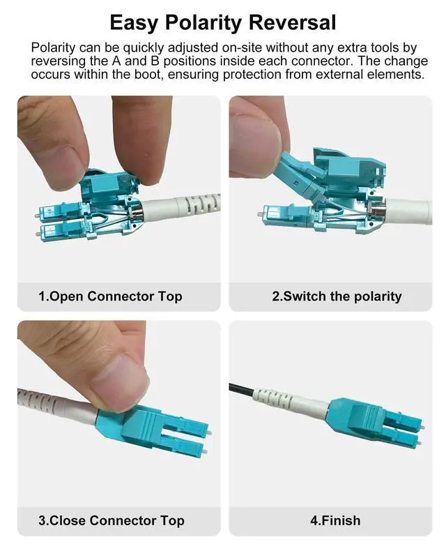 Alt view image 6 of 6 - OM3 Outdoor Fiber Optic Cable 75M(250FT), Fiber LC to LC 1pack, Multimode Duplex Armored,Uniboot 10gb 50/125m LSZH for SFP+ Transceivers
