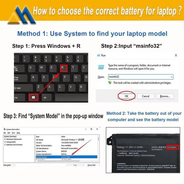 Alt view image 6 of 6 - 42Wh C31N2201 Laptop Battery Replacement for ASUS Vivobook 15 X1504VA X1504ZA F1504ZA Go 15 E1504FA E1504GA 14 OLED X1405VA 16 M1605YA X1605EA 14X X1403VA 15X M3504YA 16X M3604YA 11.55V 3640mAh