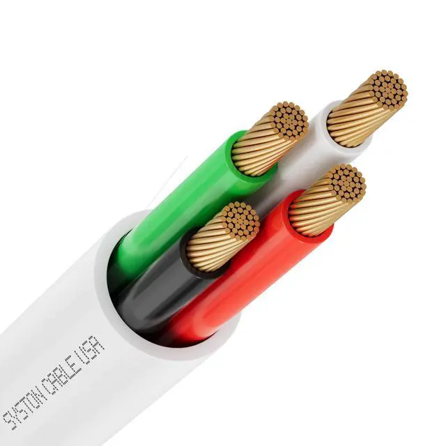 Alt view image 2 of 6 - SYSTON 16/4 Speaker Audio Cable Wire Bulk, 16AWG 4C Strand OFC - Oxygen Free Copper Conductors, CMR Riser-Rated Indoor/Outdoor UV Resistant RoHS Compliant for Home Theater Car Speakers, White 250 FT
