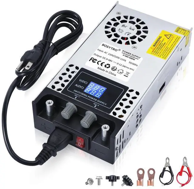 Main image of AC to DC Converter 60V DC Power Supply Adjustable 0-60V 0-10A SMPS Max 600W Switching Power Supply for Led Strip, Motor Pump, CCTV, 3D Printer, Lab Computer