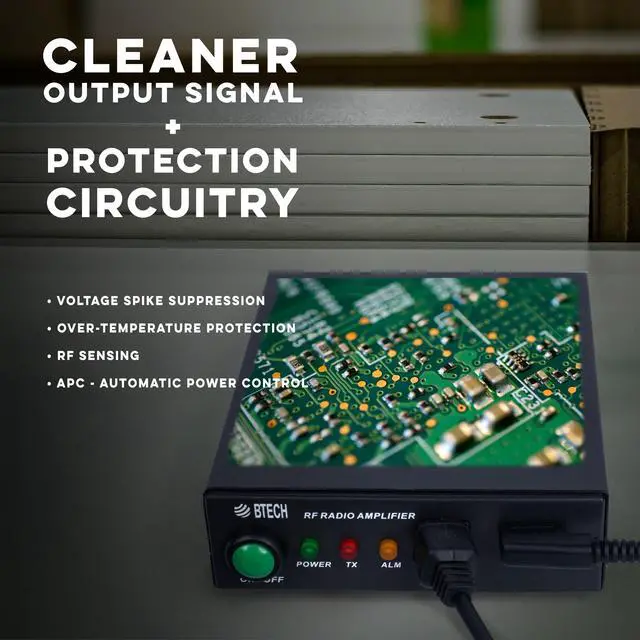 Alt view image 2 of 4 - AMP-U25 Amplifier | 20-40W Power Boost for UHF (400-480MHz) | Compatible with Handheld Radios | Amplifies Analog and Digital Modes | Ideal for Mobile, Field, & Home Use