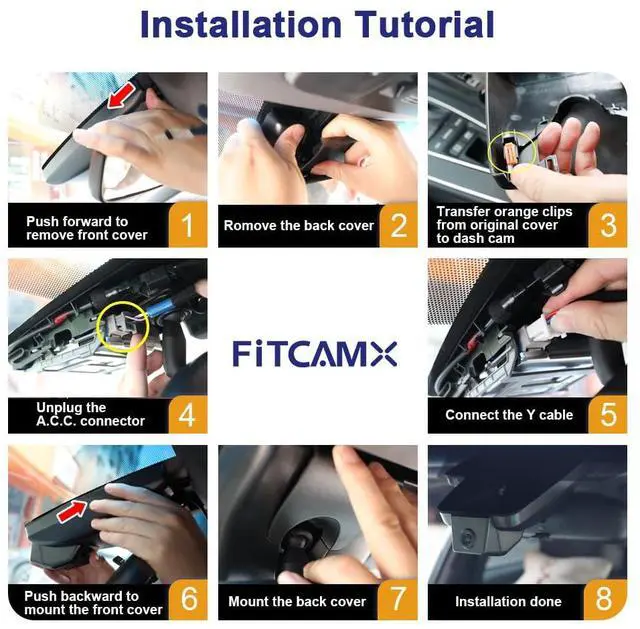 Alt view image 5 of 5 - 4K Dash Cam Suitable for Toyota Prius 2018-2022 (Part No#86466-47021) Gen4/XW50, Integrated OEM Look, UHD 2160P Video, Built-in WiFi & APP, Loop Recording, G-Sensor, Plug & Play, 64GB Card