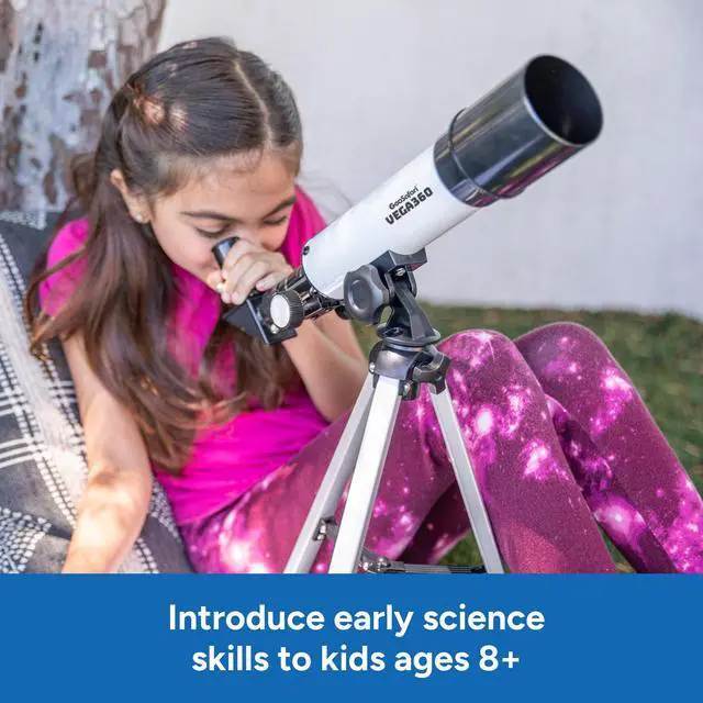Alt view image 5 of 6 - GeoSafari Vega 360 Telescope - 50 mm Beginner Telescope for Kids 8-12, Refractor Telescopes, Astronomical Telescopes for Stargazing, Includes Two Eyepieces and Tripod