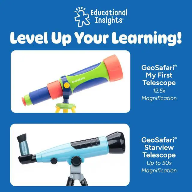 Alt view image 6 of 6 - GeoSafari Vega 360 Telescope - 50 mm Beginner Telescope for Kids 8-12, Refractor Telescopes, Astronomical Telescopes for Stargazing, Includes Two Eyepieces and Tripod