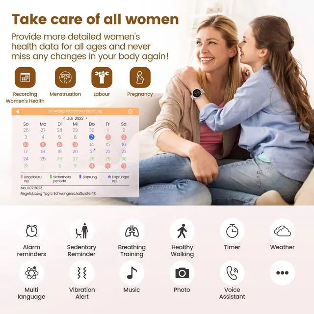 Alt view image 3 of 6 - Smart Watches for Women, 1.39" Fitness Tracker with Heart Rate, SpO2, Blood Pressure, Sleep Monitor, Make & Answer Calls, 110+ Sport Modes, Compatible with iPhone & Android (Silver)