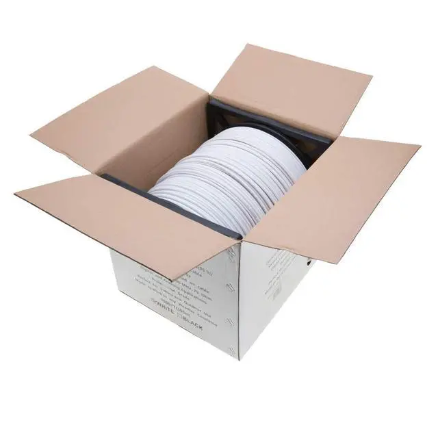 Alt view image 2 of 6 - 500ft RG59/U Siamese CCTV Cable 20AWG Coaxial + 18/2 Power Conductors, 95% Shielded Bulk Cable for Analog Security Camera Installations, White