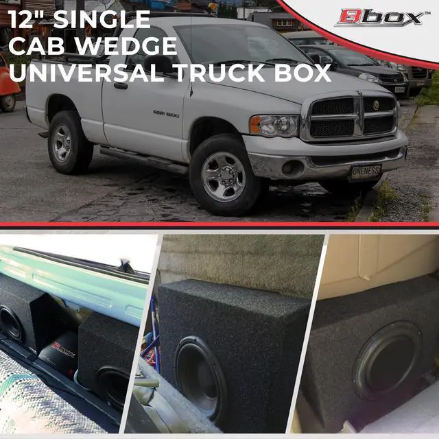 Alt view image 2 of 6 - Bbox Single Sealed 12 Inch Wedge Shaped Subwoofer Enclosure - Universal Wedge Truck Enclosure - Premium Subwoofer Box Improves Audio Quality, Sound & Bass - Red & Black Spring Terminals