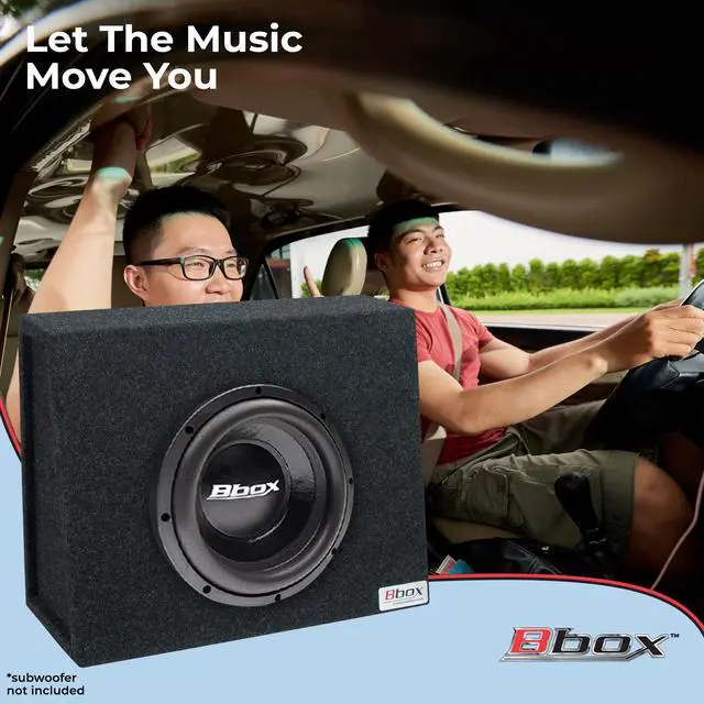 Alt view image 3 of 6 - Bbox Single Sealed 12 Inch Wedge Shaped Subwoofer Enclosure - Universal Wedge Truck Enclosure - Premium Subwoofer Box Improves Audio Quality, Sound & Bass - Red & Black Spring Terminals