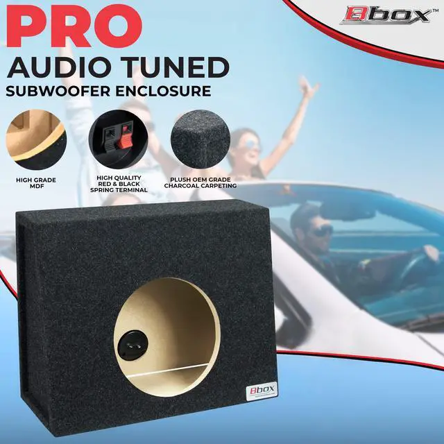 Alt view image 6 of 6 - Bbox Single Sealed 12 Inch Wedge Shaped Subwoofer Enclosure - Universal Wedge Truck Enclosure - Premium Subwoofer Box Improves Audio Quality, Sound & Bass - Red & Black Spring Terminals