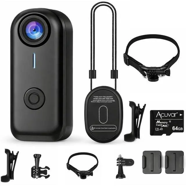 Main image of Mini Body Camera 1080P with WiFi, Magnetic Wearable & Clip-On Thumb-Size Hands-Free Recording Camera with 64GB Card & Accessories